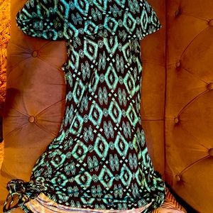 Festival geometric hooded mini dress